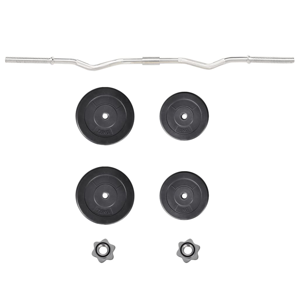 vidaXL Curl Bar with Weights 66.1 lb-2