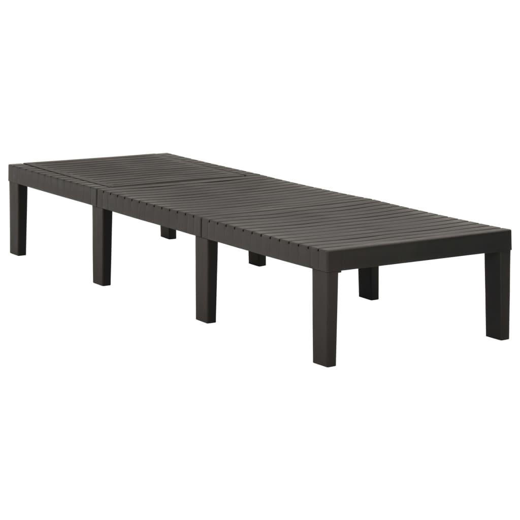 vidaXL Sun Lounger Plastic Anthracite-1