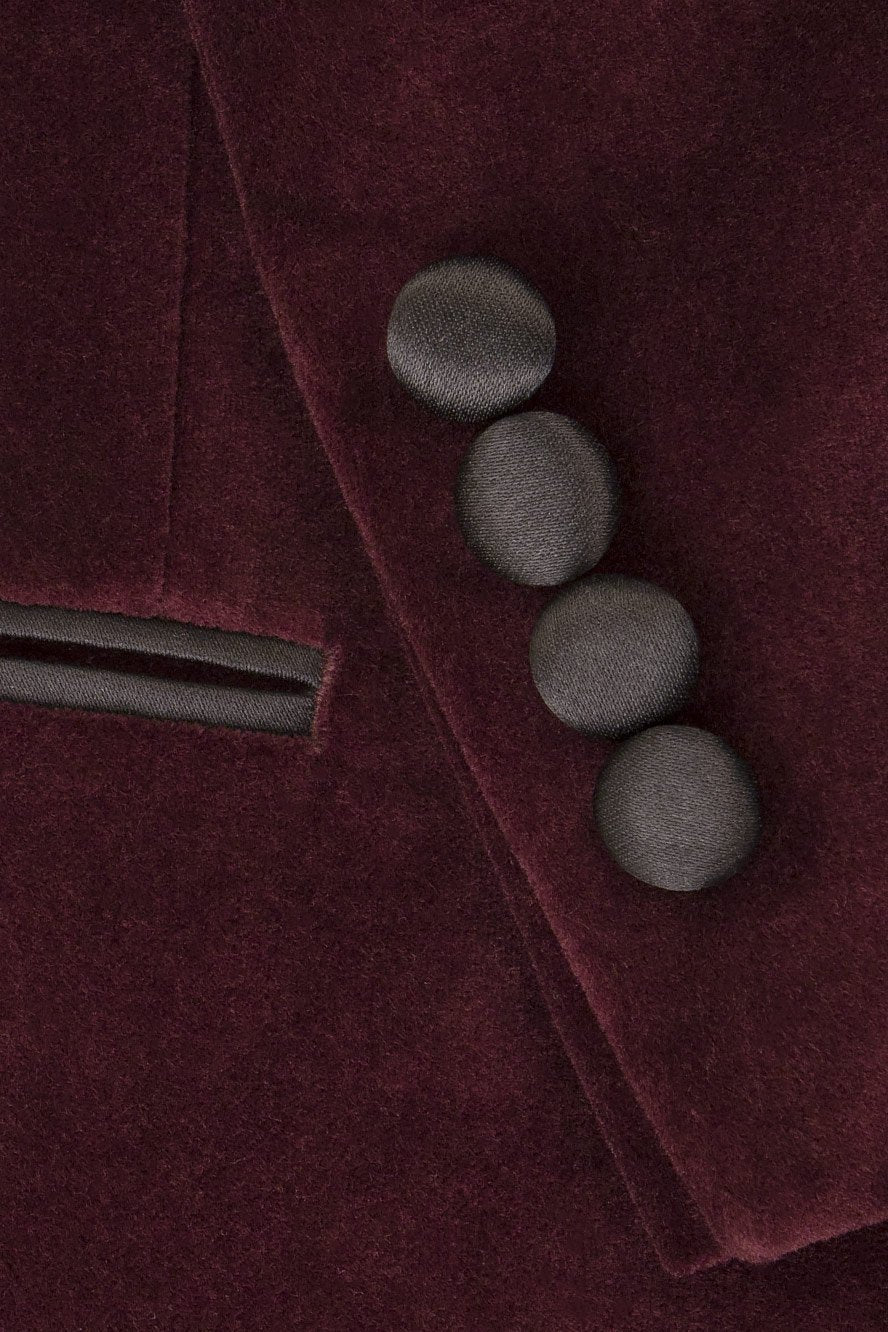 "Liam" Merlot Velvet Jacket Peak (Separates)-2