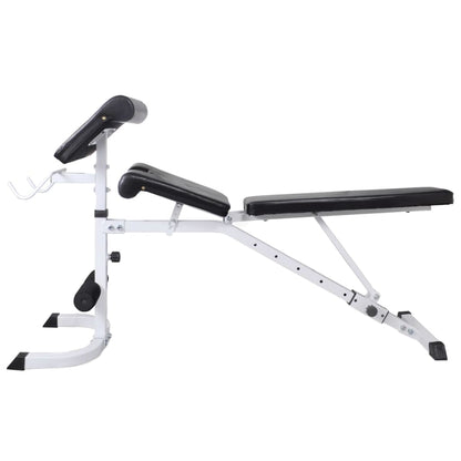 vidaXL Workout Bench with Weight Rack, Barbell and Dumbbell Set 264.6 lb-1