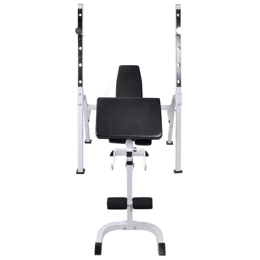 vidaXL Workout Bench with Weight Rack, Barbell and Dumbbell Set 264.6 lb-3