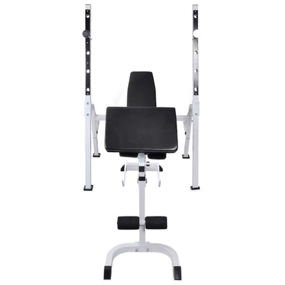 vidaXL Workout Bench with Weight Rack, Barbell and Dumbbell Set 264.6 lb-3
