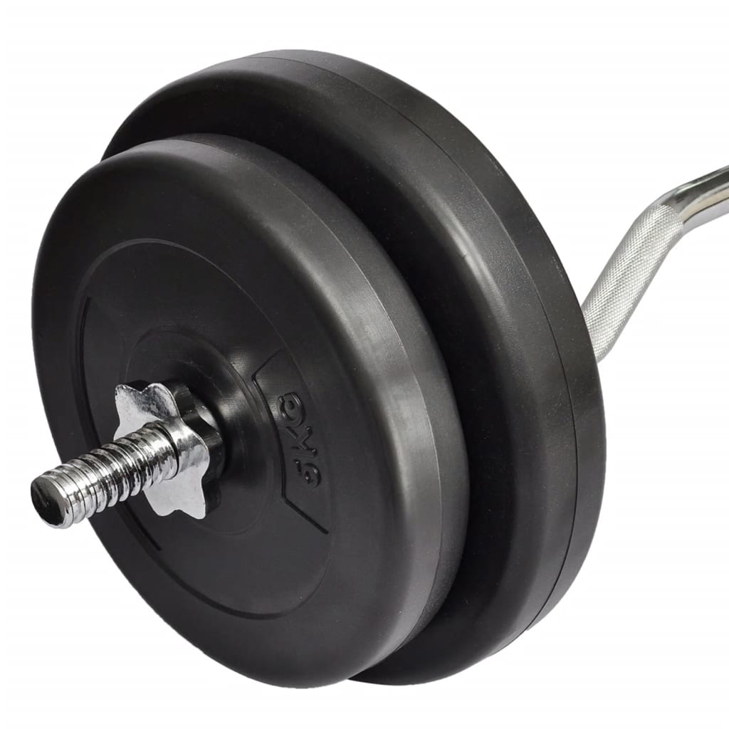 vidaXL Curl Bar with Weights 66.1 lb-1