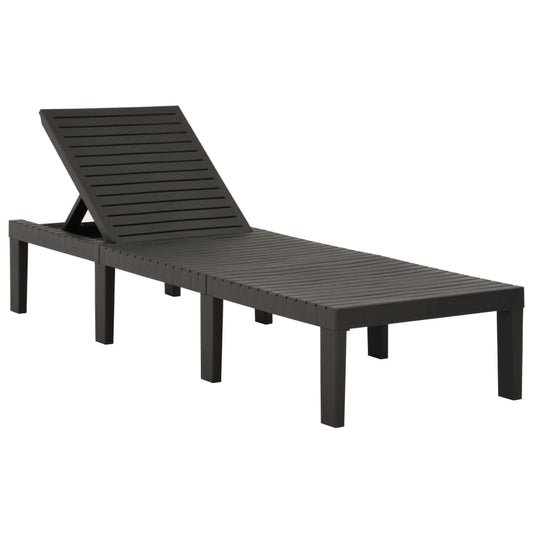vidaXL Sun Lounger Plastic Anthracite-0