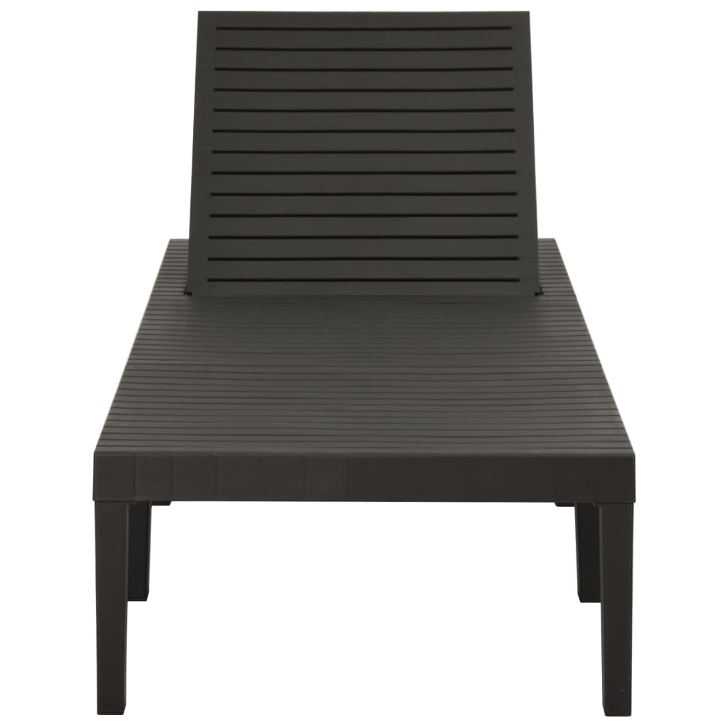 vidaXL Sun Lounger Plastic Anthracite-2