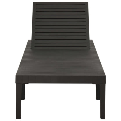 vidaXL Sun Lounger Plastic Anthracite-2