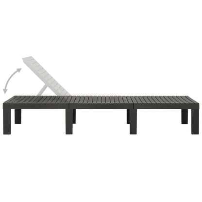 vidaXL Sun Lounger Plastic Anthracite-3
