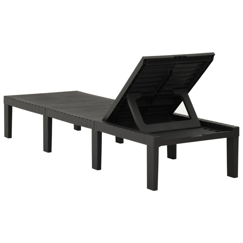 vidaXL Sun Lounger Plastic Anthracite-4