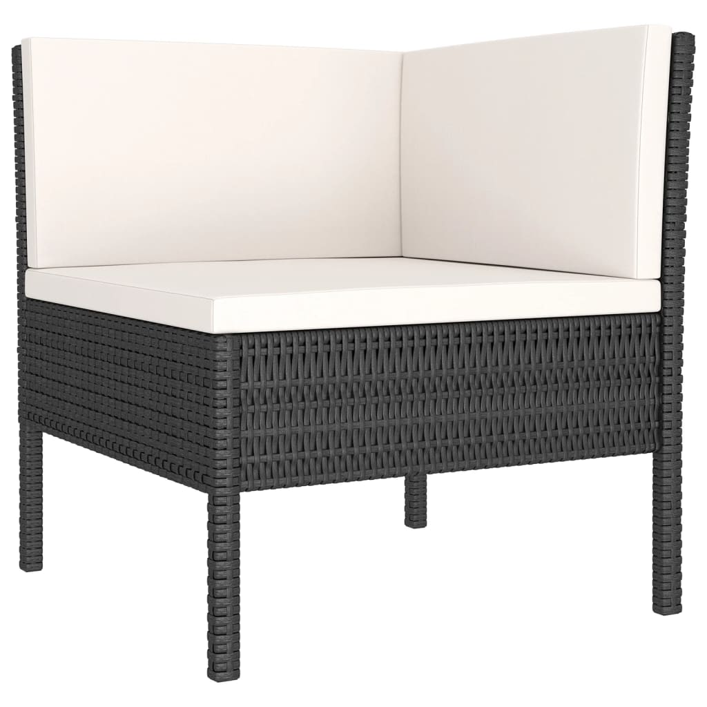 vidaXL 9 Piece Patio Lounge Set with Cushions Poly Rattan Black-2