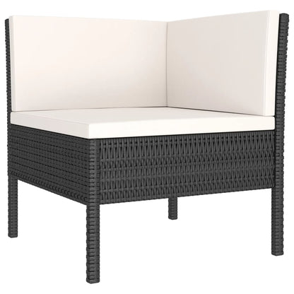 vidaXL 9 Piece Patio Lounge Set with Cushions Poly Rattan Black-2