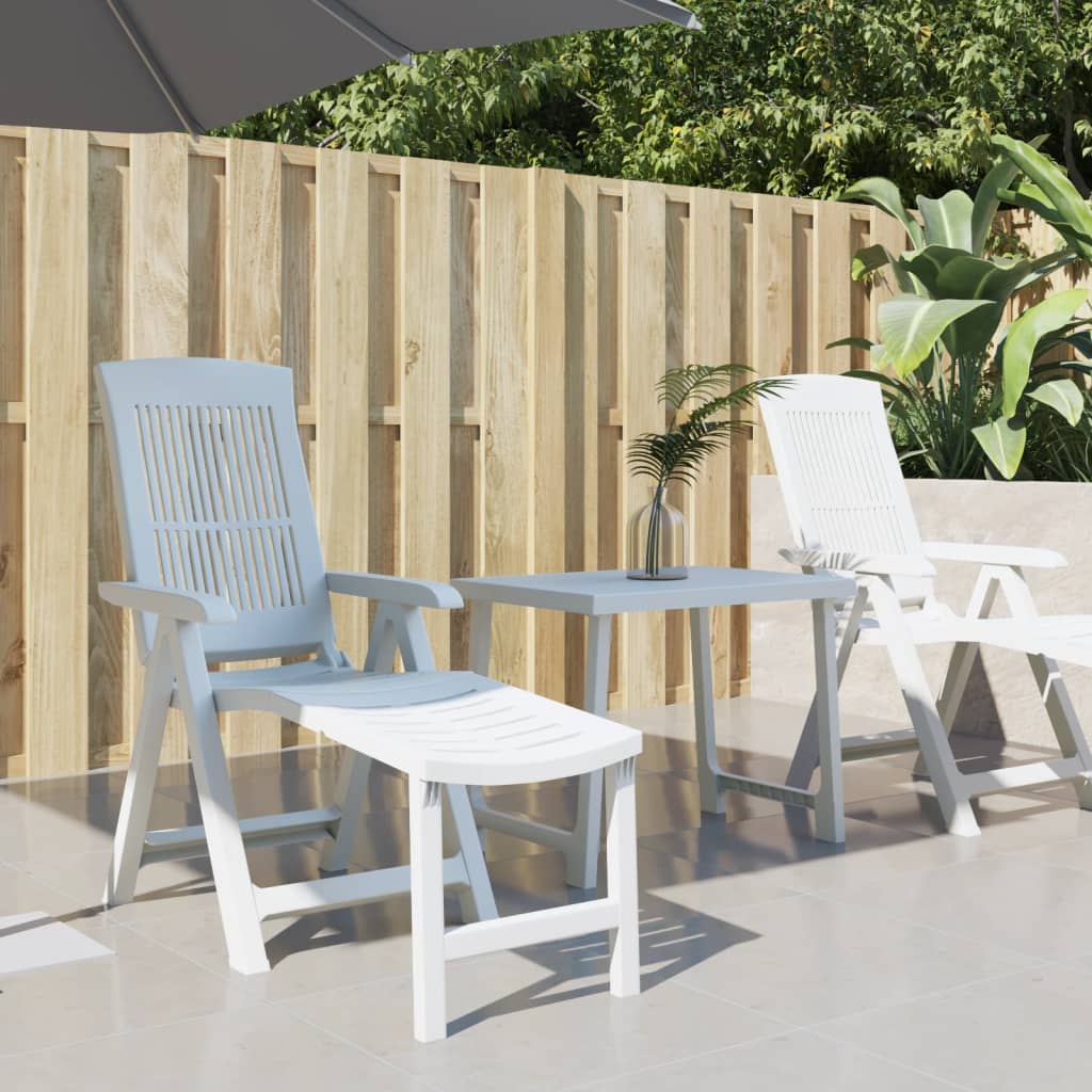 vidaXL Sun Lounger Patio Furniture Folding Outdoor Chaise Lounge Chair Plastic-7