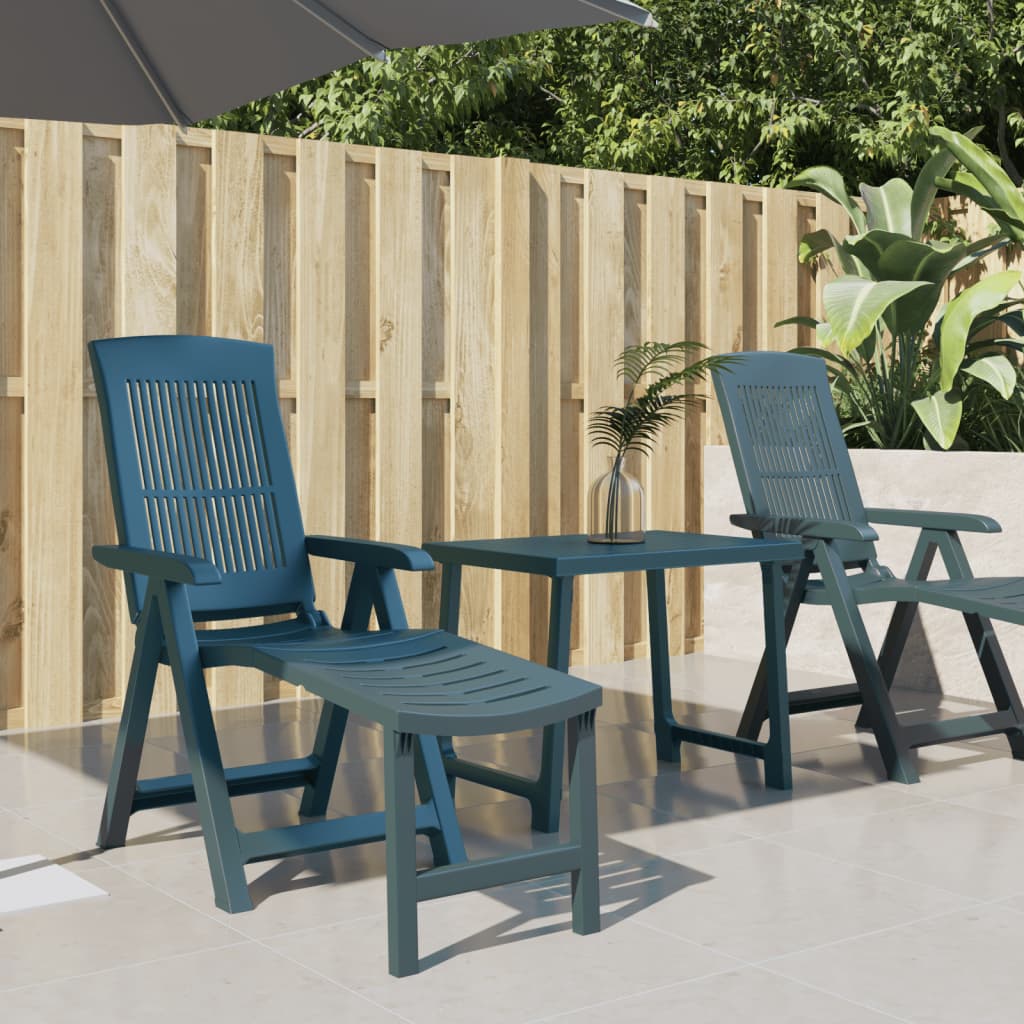 vidaXL Sun Lounger Patio Furniture Folding Outdoor Chaise Lounge Chair Plastic-6