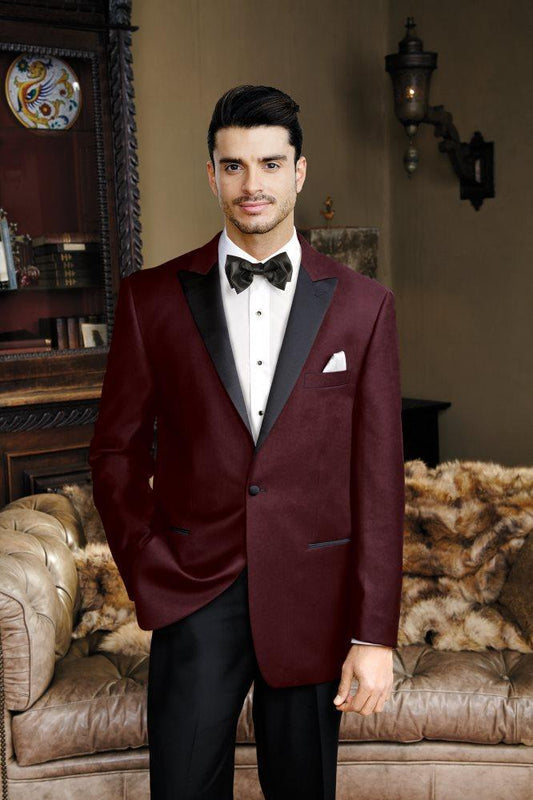 "Liam" Merlot Velvet Jacket Peak (Separates)-0