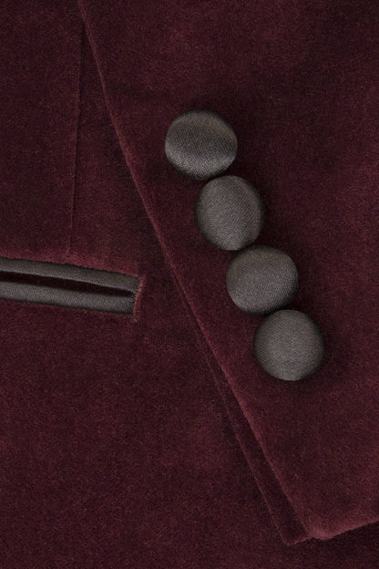"Liam" Merlot Velvet Jacket Peak (Separates)-2
