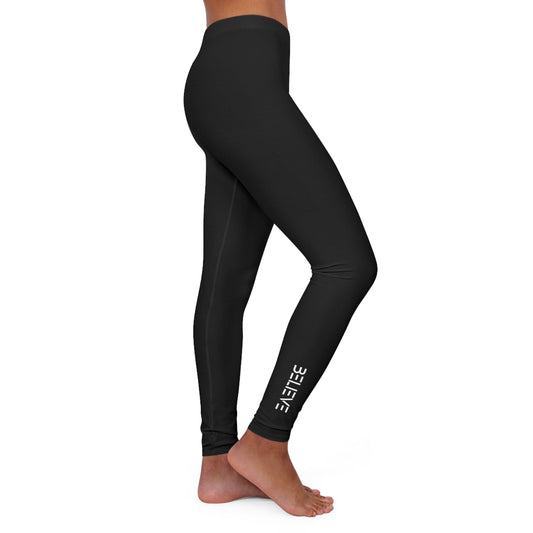 Womens Black Fitness Leggings Believe - Inspirational Motivation-0