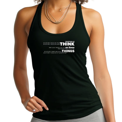 Womens Fitness Tank Top Graphic T-shirt Think on these Things