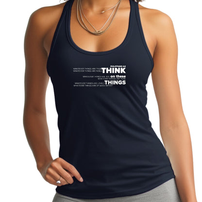 Womens Fitness Tank Top Graphic T-shirt Think on these Things