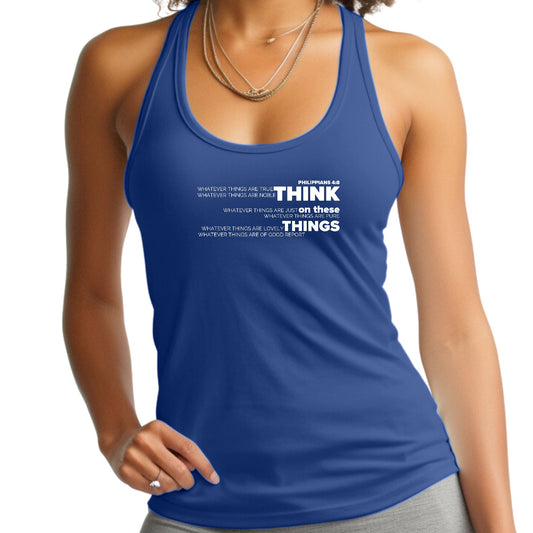 Womens Fitness Tank Top Graphic T-shirt Think on these Things